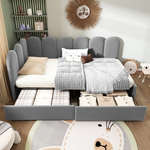 3ft grey velvet sofa - velvet, bed
